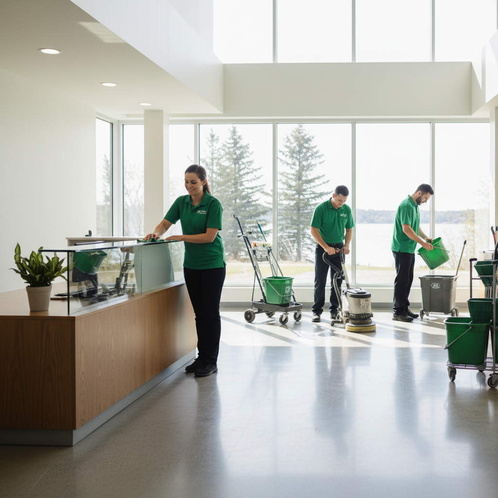 Professional commercial cleaning team at work - Clean Up Commercial Cleaning, janitorial services in Innisfil, ON